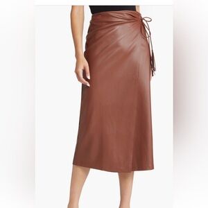 MOTHER it’s a wrap faux leather skirt